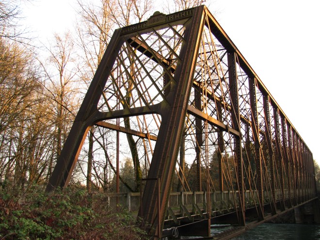 Historic railroad bridge on Coburg Rd., Eugene OR,