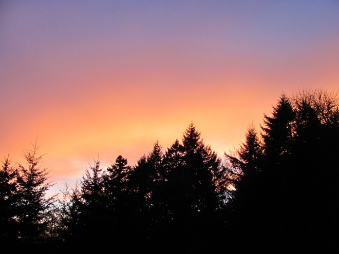 Sunset over McKenzie View Drive, February 2013