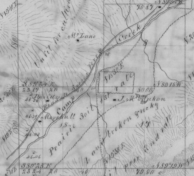 1855 survey of the Camp Creek area.