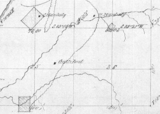 Location of original settlers in the 1800s.
