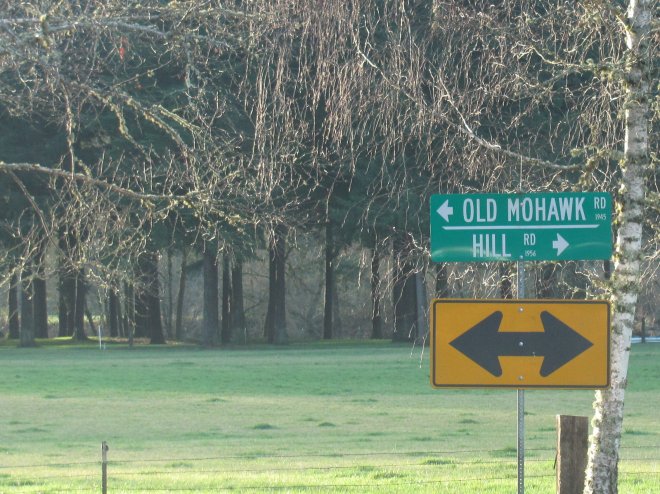 Where Old Mohawk Road turns to follow the Mohawk River.