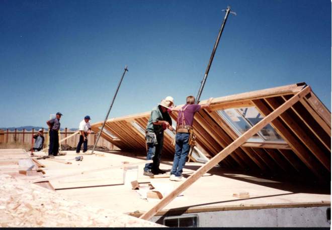 This is one way to learn about structures.  I'm in the white in the rear.  The wall jacks were held together with duct tape and bubble gum.  Yikes.